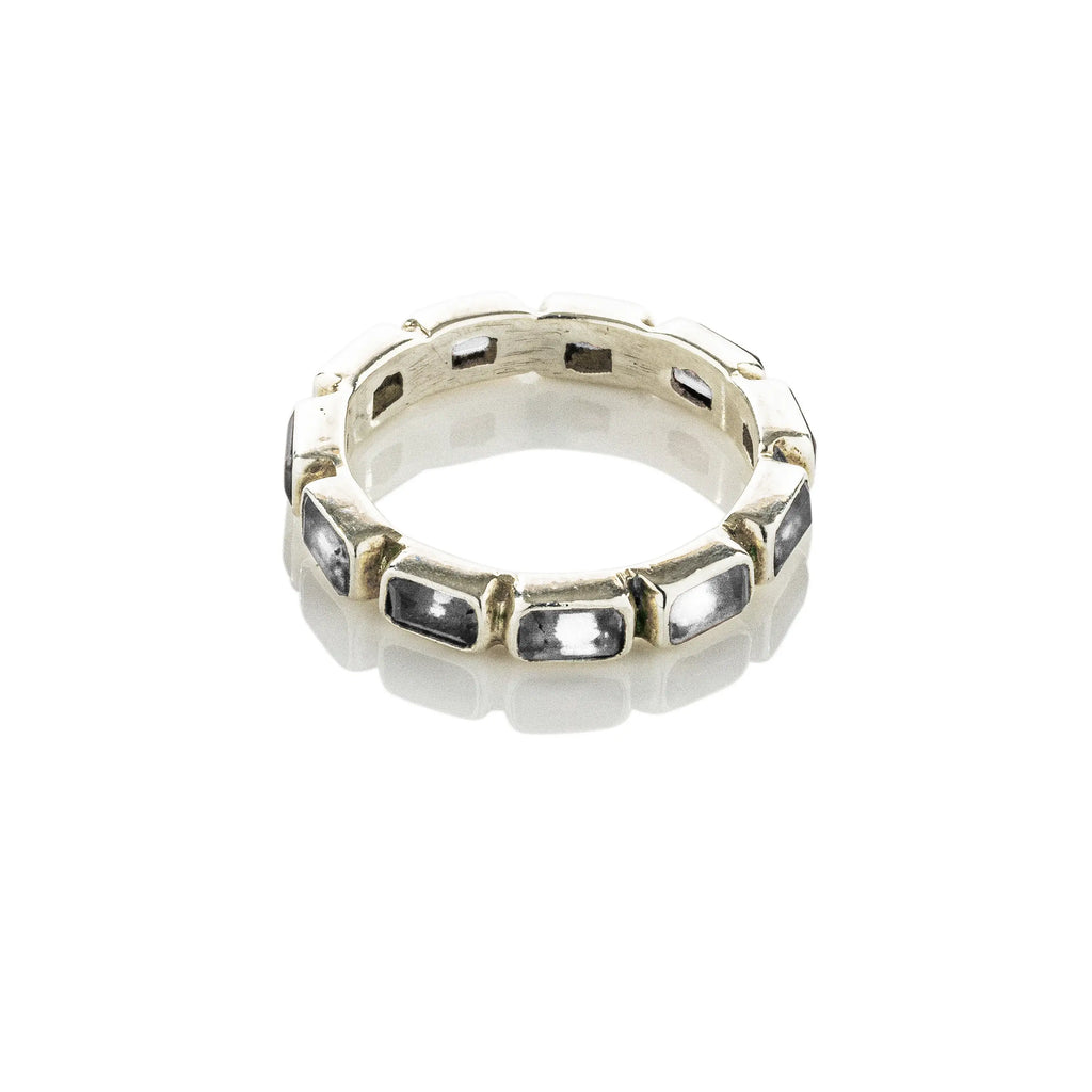 clear quartz stacker ring