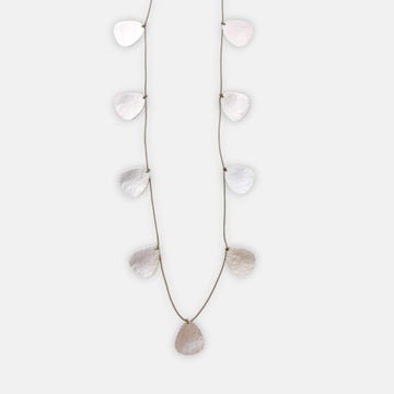 silver necklace with pebble motif