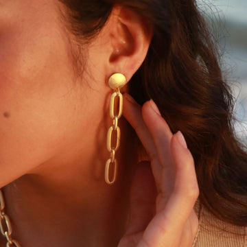 matt gold chain earrings 