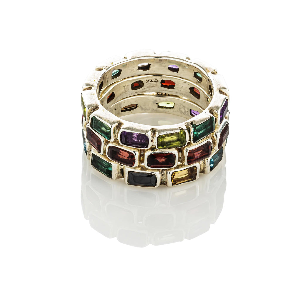 cadmanrock Ring Sunshine stacker rectangle in Multi Gemstones